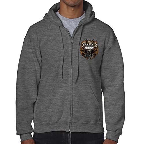 2023 Sturgis Motorcycle Rally Flying V Twin Eagle Zip-Up Hoodie4