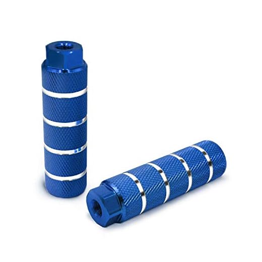 Vansa 1 Pair 3/8 inch - 26 Teeth Aluminum Alloy Bike Pegs for Mountain Bike BMX Pegs (Blue, 3/8 inch)