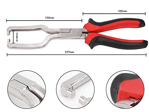 Szliyands Fuel Line Clip Removal Pliers, Stainless Steel Rubber Grip Fuel Line Petrol Clip Pipe Plier Hose Release Disconnect Removal Pliers Tool #TOP3