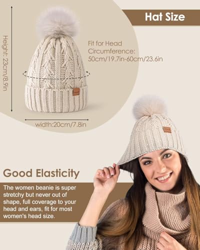 Winuesa Gorro de Punto Forrado en Satén para Mujer miniatura 4