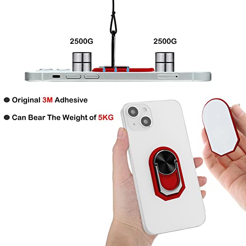 Bf2Jk 2 Pack Cell Phone Ring Holder Stand, 360 Degree Rotation Metal Phone Grip For Magnetic Car Mount Compatible With Iphone, Samsung, Smartphones (Red) #TOP4