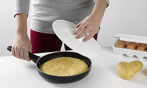 2 Ud Tapas para voltear tortilla tamaño 29 cm material plastico. Color Blanco.