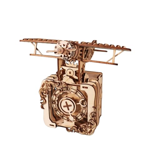 Aereo Punk Retrò Puzzle 3D in Legno per Adulti Kit Modello Scatola Musicale a Manovella con You Are My Sunshine Decor Meccanico Fai-Da-Te Regalo da Collezione