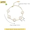 AIPPK 18K Gold Plated Clover Lucky Bracelet Dupes for Women White Flower Four Leaf Bracelets Trendy Jewelry Gifts for Women #1