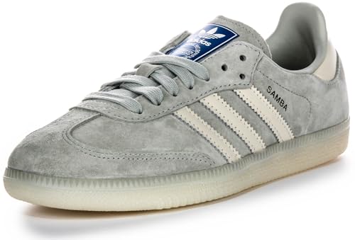 Image of adidas Samba Og Men's 3-Stripes Retro Contrast 70S Trainers (Light Blue, US 3.5M /4.5F)