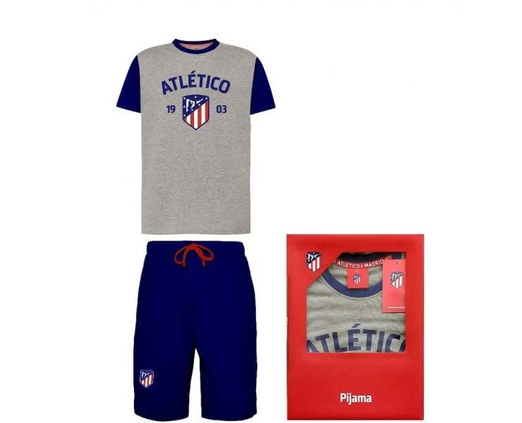 Pijama Atlético de Madrid Verano Manga Corta Adulto Producto Oficial - M