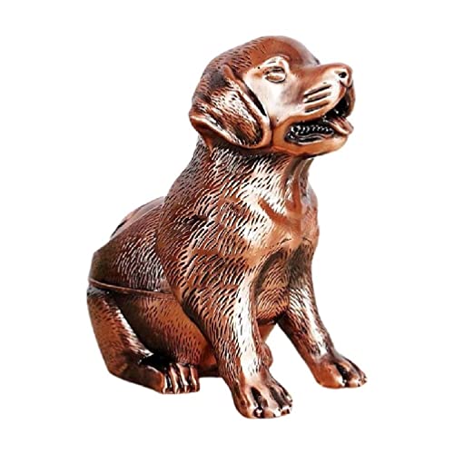 Cenicero en Forma de Perro a Prueba de Viento Cenicero de Cigarrillos de Estilo Vintage Cenicero de Escritorio Cenicero de Tabaco Decoración del hogar Artesanía ceniceros de Metal para Cigarrillos Cover