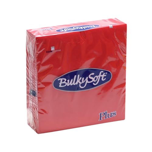 Lot de 240 Serviette de table en papier Rouges (38 x 38 cm) 2 Plis finition type tissu, Serviettes...