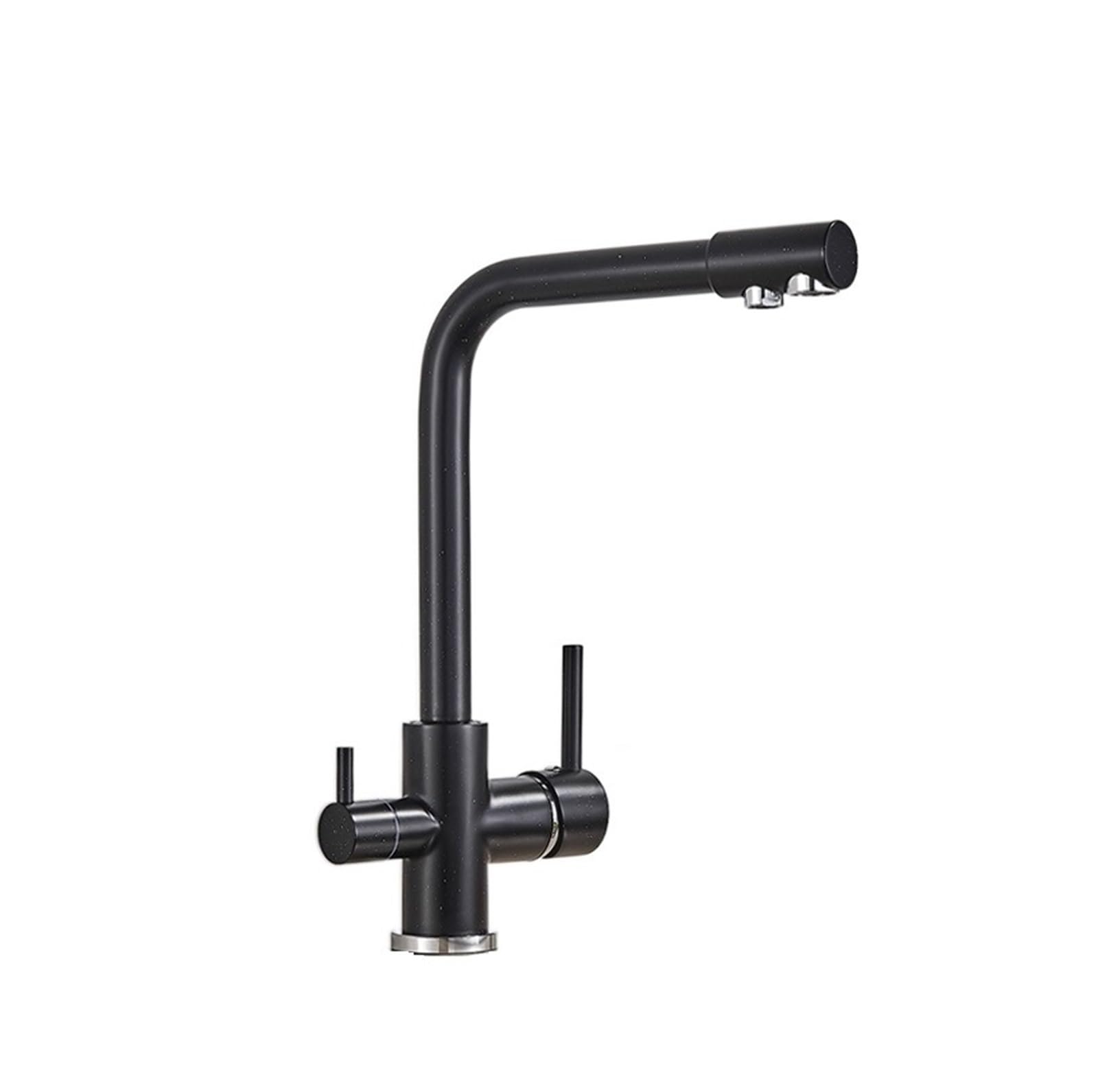 BHFPFZA Rotatable Water Filter Kitchen Faucet Tap - Easy Install Purificat Sink Mixer (Black with Dot) for Clean Drinking Water