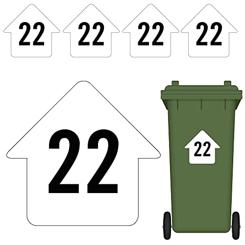 Lot de 4 autocollants personnalisés pour poubelle avec numéro de maison et nom de rue - 4 étiquettes de différentes formes Cover