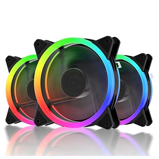 upHere 3-Pack Wireless RGB LED 120mm Case Fan,Quiet Edition High Airflow Adjustable Color LED Case Fan for PC Cases, CPU Coolers,Radiators System,RGB123-3