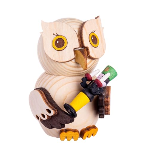 Kuhnert - Dekoration/Holzfigur - Mini Eule mit Bergmann - ca. 7cm -...