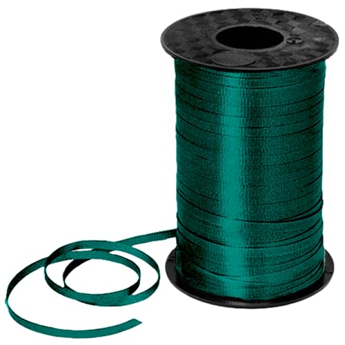 PMU 500 Yards x 3/16in Hunter Green Crimped Curling Ribbon String for Gift Wrapping Ribbon Balloon String Birthday Celebration Party Presents Decor Festival Art Craft Accessories (1-500 Yard Rolls)