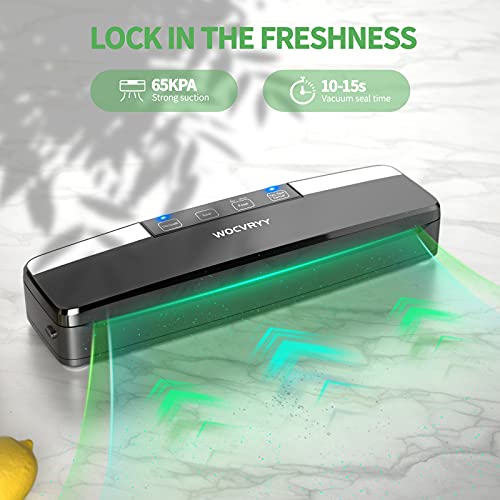 Foto von Vakuumiergerät, 6-in-1 Vakuumierer Vacuum Sealer für Sous Vide Kochen und Lebensmittel Bleiben bis zu 8x Länger Frisch | Trocken und Feucht Modi | Vakuumbeutel Inklusive