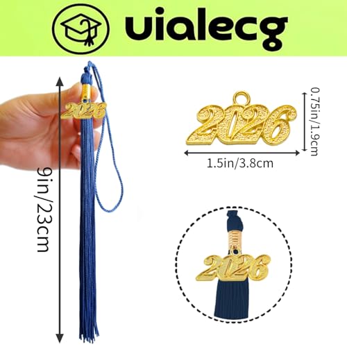 Image of Graduation Tassel 2026 for Grad Cap,Navy Blue Tassel with Gold Charm