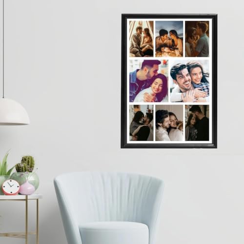 Image of Personalized Romantic Collage Photo Frame Custom Multi Picture Frame for Couples Premium MDF Wall Hanging Home Decor 16 x 24 Inch
