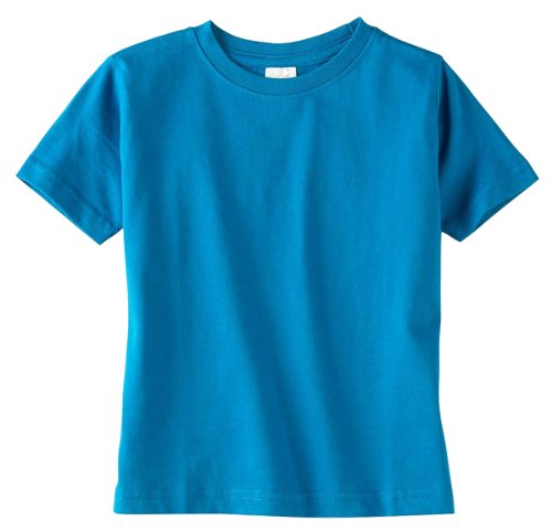 RABBIT SKINS Toddler Soft Ribbed Crewneck Jersey T-Shirt, Blk, 2T