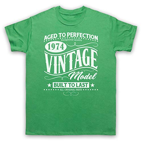 T-Shirt 1974 Vintage Homme Coton - Haut Graphique Année Naissance Idée Cadeau