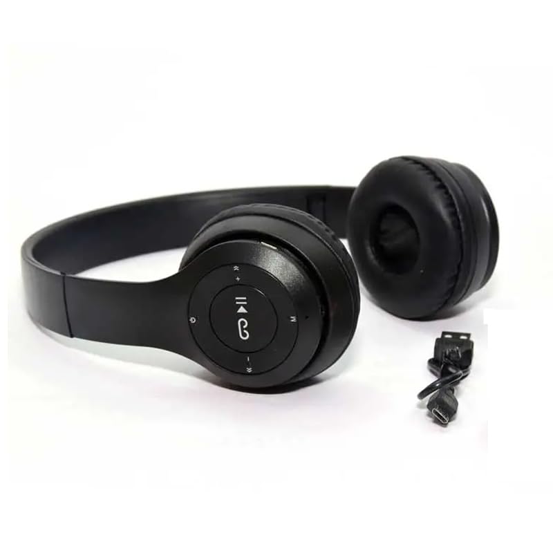 Wanzhow Foldable Soft Cushioned Wireless Over-Ear Bluetooth Headphone with Mic Support for All Smartphones-image-2