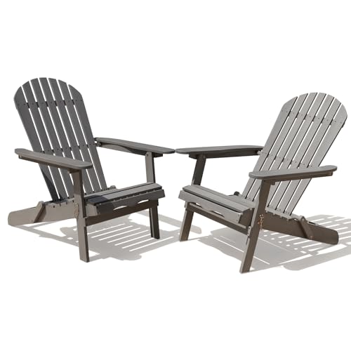 IDZO Outdoor Adirondack Chair Set of 2, Pre-Assembled Backrest, Patio Furniture Set, Outdoor Furniture for Garden, Porch, Deck, Firepit