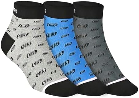SKECHERS SOCKS - PACK OF 3 MENS AOP NON TERRY ANKLE