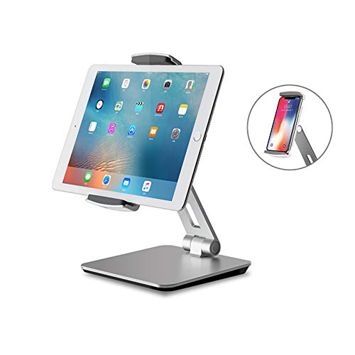 JaxTec Tablet Stand Flexible Holder Mount for Home Office & Commercial Desktop with 360° Swivel Holders for Any 4-14" Display Tablets or Cell Phones