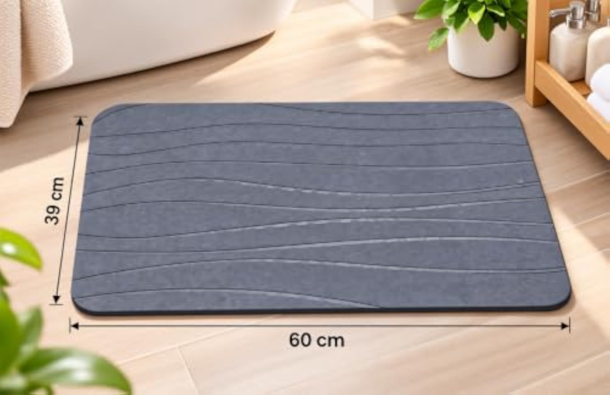 Diatomaceous Earth Stone Bath Mat, Fast Drying