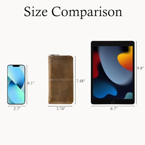 Womens Wallet RFID Blocking Zip Around Ladies Clutch Wristlet Long Purse Large Capacity Card Holder4