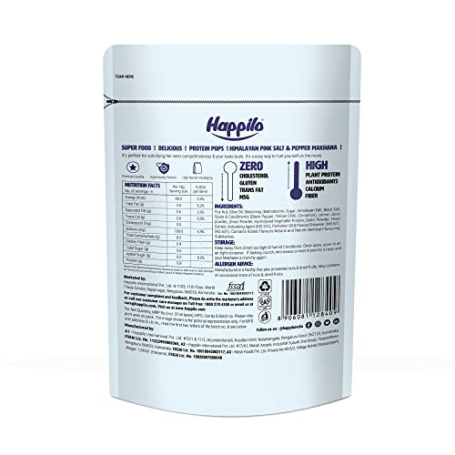 Image of Happilo Premium Super Snack Makhana Himalayan Salt & Pepper 55g, Roasted Foxnut Healthy Snack Low Calorie and Vegan (Pack of 2)