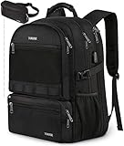 business backpack for men extra large detachable 2 in 1 backpack tsa friendly travel backpack with waist bag usb charging port college school bookbags fit 17 inch laptops 45l black