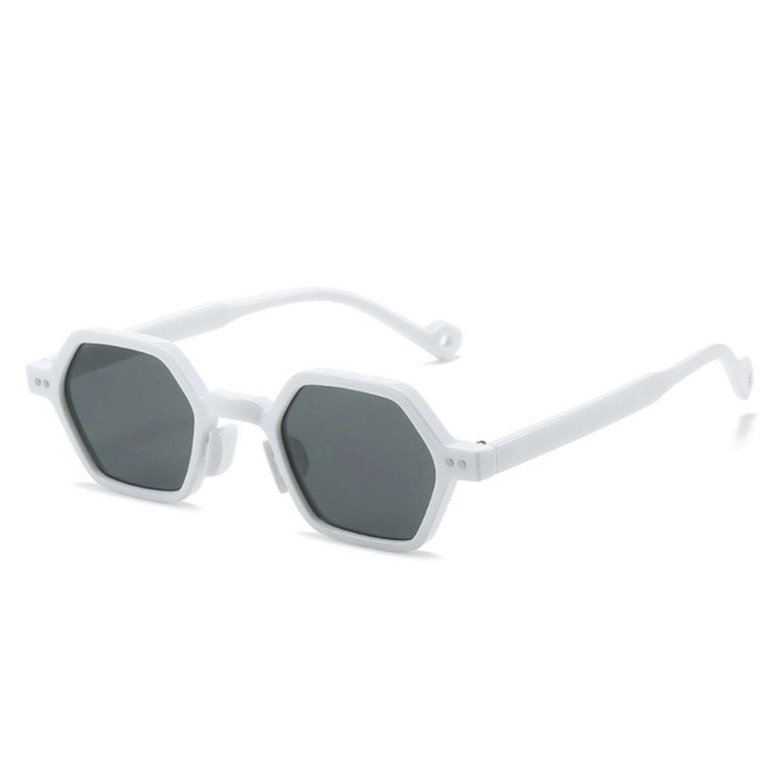 NOGRAX Okulary vintage wielokąt kwadratowe damskie okulary przeciwsłoneczne moda sześciokąt przezroczysty ocean soczewki odcienie nity okulary przeciwsłoneczne