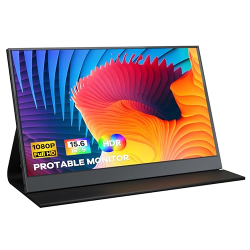 Hosyond 15.6'' 1080P IPS Portable Monitor HDR Display USB-C HDMI for Laptop PC Phone Mac Xbox PS4