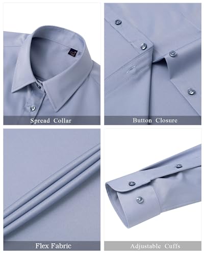 Image of J.VER Womens Dress Shirts Long Sleeve Button Down Shirt Wrinkle-Free Business Casual Blouse Office Work Tops