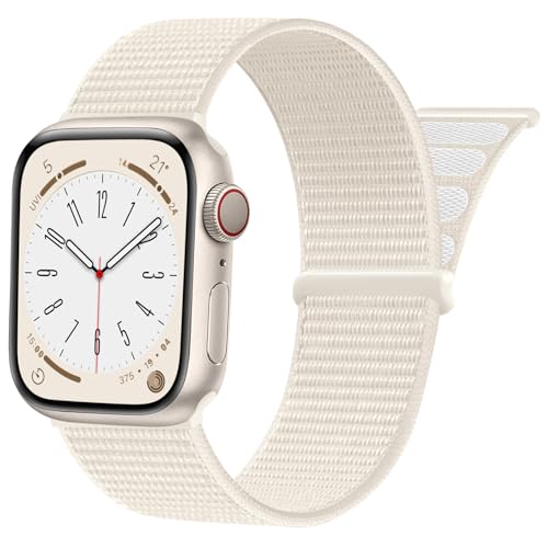 SNBLK Sport Nylon Loop Band Compatible with Apple Watch Bands for Women Men 40mm 41mm 42mm 44mm 45mm 46mm 49mm 38mm, Breathable Braided Stretchy Strap for iWatch SE Series 11/10/9/8/7/6/5/4/