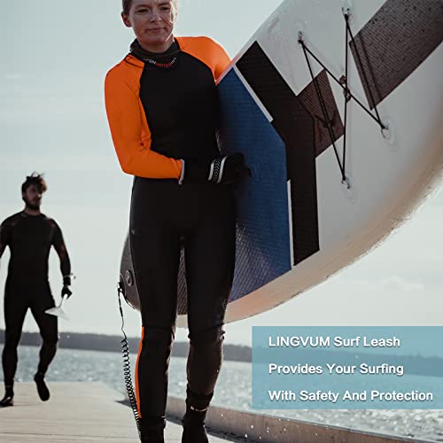 Lingvum SURF LEASH-GW Coiled Sup Leash Premium Stand Up Paddle Board Leg Rope Wrist Strap Surfboard Leash thumb #6