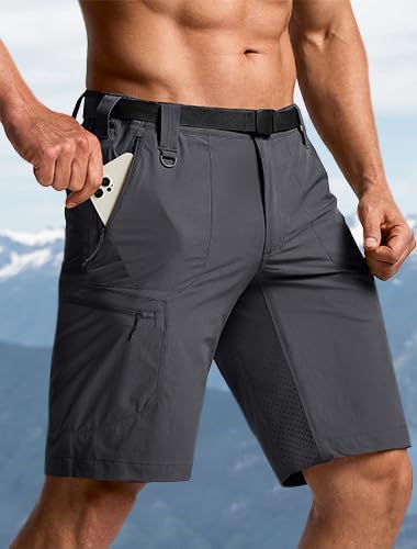 CQR Men's Quick Dry Stretch Hiking Cargo Shorts, Lightweight Water Resistant Tactical Casual, Golf & Outdoor with Pockets - Image 3
