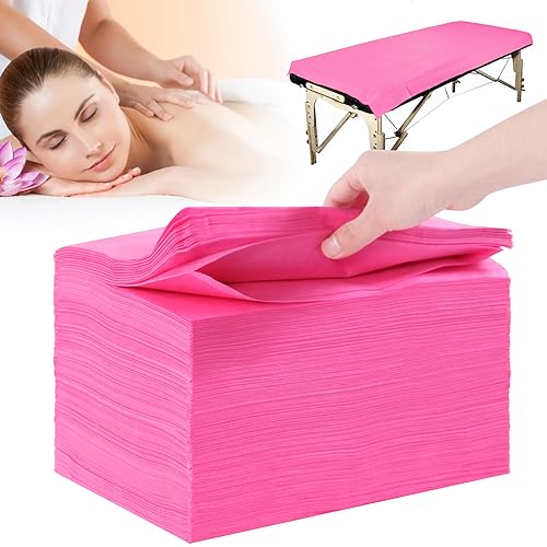 Draps de lit jetables roses 78x180 cm en non-tissé pour table de massage et soin
