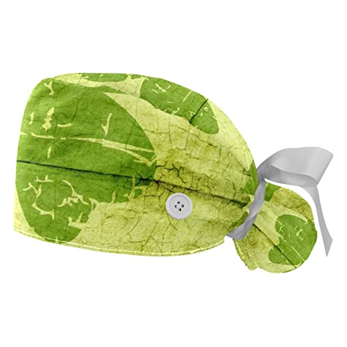Casquettes de travail JDEZ chapeaux bouffants anti-transpiration vintage feuille de trèfle