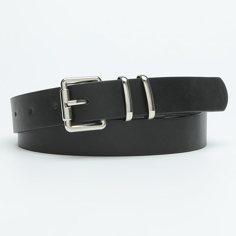 Women Belts For Jeans Dresses Pants Ladies Leather Waist Belt with Gold Buckle