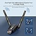 DragoBud USB WiFi 6 Adapter & Bluetooth 5.4 900Mbps Dual Band 5G/2.4G, 5dBi Antenna for Desktop PC Laptop, Built-in Driver Windows 11/10/7