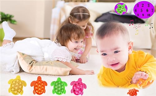 Image of 8 Packs Silicone Ocean Sea Turtle Teething Fidgets Pop for Kids,Infants Sensory Animal Shape Chew Toys