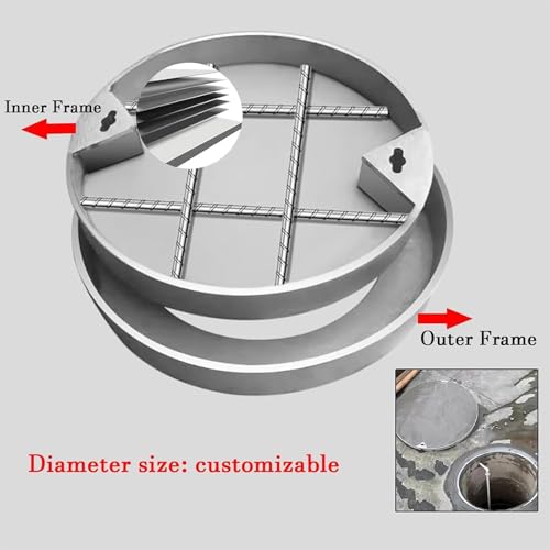 Plaque de regard ronde invisible en acier 400x400 mm - 8