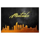 artboxONE Poster 30x20 cm Städte Montevideo Uruguay Gold 