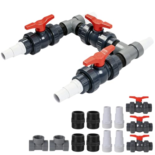 FARYODI Bypass Pool Set 50 mm, bomba de calor para piscina, bomba de calor con mangueras de 32 mm y 38 mm, calefacción de piscina para una óptima
