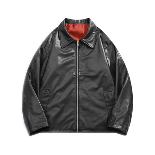 Veste en cuir pour homme aux finitions tailleur et col surélevé