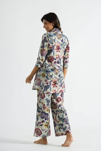 Image of EVANTA Women's Cotton Straight Floral Printed Co-Ord Set (Shinisha2 Co-rd Set)