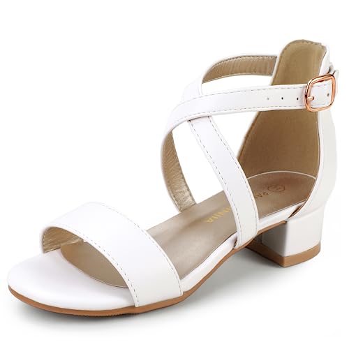 Image of PANDANINJIA Girls Dress Shoes Toddler Kids Heels Sandals Flower Girl Shoes