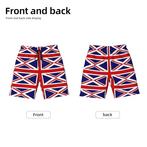 UK Flag Youth Beach Pants, Soft and Breathable, with Drawstring Waist, Suitable for Sports and Leisure.2