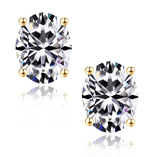 Moissanite ovale bague femme anti-ternissement argent S925 vermeil or