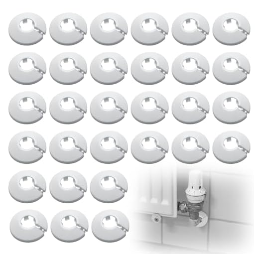Riisoyu Lot de 30 Cubiertas para Tubería de Radiador en Plástico Blanco, Cubre Radiadores Plásticos Blancos de Tubo Embellecedor de Tubo de Radiador para Tubos de Radiador de Calefacción 20mm